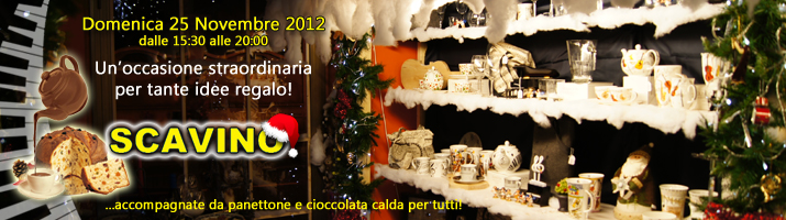 Apertura Straordinaria Domenica 25 Novembre 2012