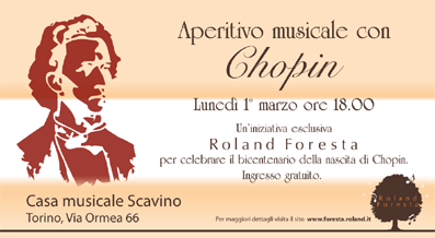 maggiori dettagli Aperitivo musicale con Chopin 1 Marzo 2010 ore 18,00 - nella nuova show room